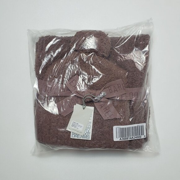 Barefoot Dreams CozyChic Pom Pom Beanie & Scarf Set Chestnut OS Warm Winter Wear - Picture 11 of 12